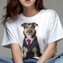 ジャーマンシェパード Tシャツ レディース 犬ファン 半袖 春夏 犬柄 プリント カジュアル かわいい 人間用 個性派 ここだけのデザイン 面白 スーツ ジャー...