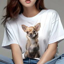 チワワ Tシャツ レディース 犬ファン 半袖 春夏 犬柄 プリント カジュアル かわいい 人間用 個性派 ここだけのデザイン 面白 チワワ