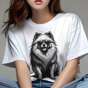 ポメラニアン Tシャツ レディース 犬ファン 半袖 春夏 犬柄 プリント カジュアル かわいい 人間用 個性派 ここだけのデザイン 面白 サングラス ポメラニア...