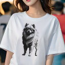ポメラニアン Tシャツ レディース 犬ファン 半袖 春夏 犬柄 プリント カジュアル かわいい 人間用 個性派 ここだけのデザイン 面白 ポメラニアン