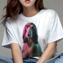 アフガンハウンド Tシャツ レディース 犬ファン 半袖 春夏 犬柄 プリント カジュアル かわいい 人間用 個性派 ここだけのデザイン 面白 アフガンハウンド
