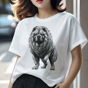 チャウチャウ Tシャツ レディース 犬ファン 半袖 春夏 犬柄 プリント カジュアル かわいい 人間用 個性派 ここだけのデザイン 面白 なし チャウチャウ