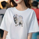 サモエド Tシャツ レディース 犬ファン 半袖 春夏 犬柄 プリント カジュアル かわいい 人間用 個性派 ここだけのデザイン 面白 サモエド