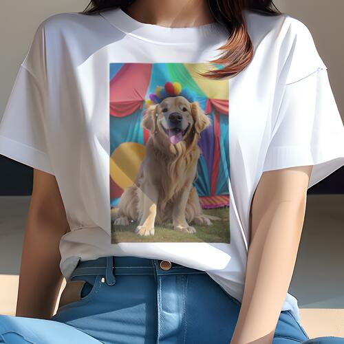 ゴールデンレトリバー Tシャツ レディース 犬ファン 半袖 春夏 犬柄 プリント カジュアル かわいい 人..
