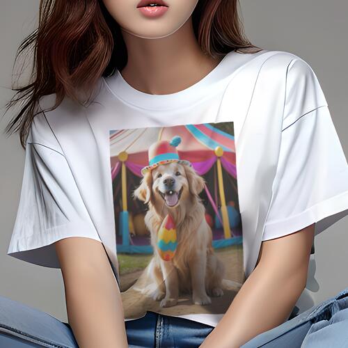 ゴールデンレトリバー Tシャツ レディース 犬ファン 半袖 春夏 犬柄 プリント カジュアル かわいい 人..