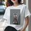 ドーベルマン Tシャツ レディース 犬ファン 半袖 春夏 犬柄 プリント カジュアル かわいい 人間用 個性..