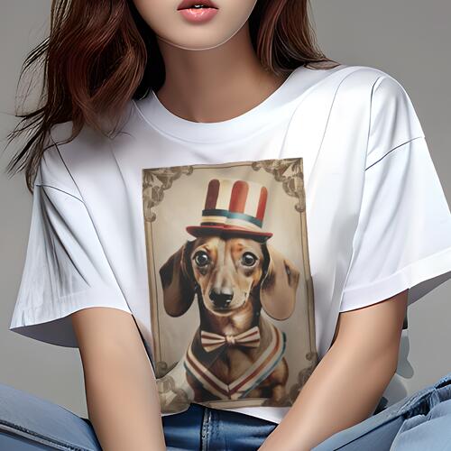 ダックスフンド Tシャツ レディース 犬ファン 半袖 春夏 犬柄 プリント カジュアル かわいい 人間用 個..