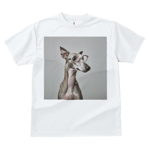 イタリアングレーハウンド Tシャツ メンズ キッズ 犬ファン 半袖 春夏 犬柄 プリント カジュアル かわいい 人間用 個性派 ここだけのデザイン 面白 メガネ イタリアングレーハウンド