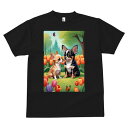 チワワ Tシャツ メンズ キッズ 犬ファン 半袖 春夏 犬柄 プリント カジュアル かわいい 人間用 個性派 ここだけのデザイン 面白 チューリップ チワワ 蝶 公園