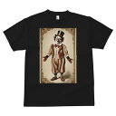 Tシャツ メンズ キッズ 犬ファン 半袖 春夏 犬柄 プリント カジュアル かわいい 人間用 個性派 ここだけのデザイン 面白 ピエロ サーカス 衣装 帽子 赤鼻