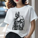 ピットブル Tシャツ レディース 犬ファン 半袖 春夏 犬柄 プリント カジュアル かわいい 人間用 個性派 ここだけのデザイン 面白 筋肉 ピットブル マッチョ 肉体美 腹筋