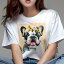 フレンチブルドッグ Tシャツ レディース 犬ファン 半袖 春夏 犬柄 プリント カジュアル かわいい 人間..