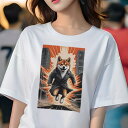 柴犬 Tシャツ レディース 犬ファン 半袖 春夏 犬柄 プリント カジュアル かわいい 人間用 個性派 ここだけのデザイン 面白 コート 柴犬 爆発 街