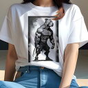 ピットブル Tシャツ レディース 犬ファン 半袖 春夏 犬柄 プリント カジュアル かわいい 人間用 個性派 ここだけのデザイン 面白 筋肉 ピットブル マッチョ ボディービル