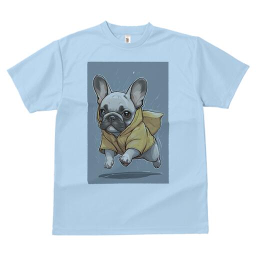 フレンチブルドッグ Tシャツ メンズ キッズ 犬ファン 半袖 春夏 犬柄 プリント カジュアル かわいい 人間用 個性派 ここだけのデザイン 面白 レインコート フレンチブルドッグ 雨