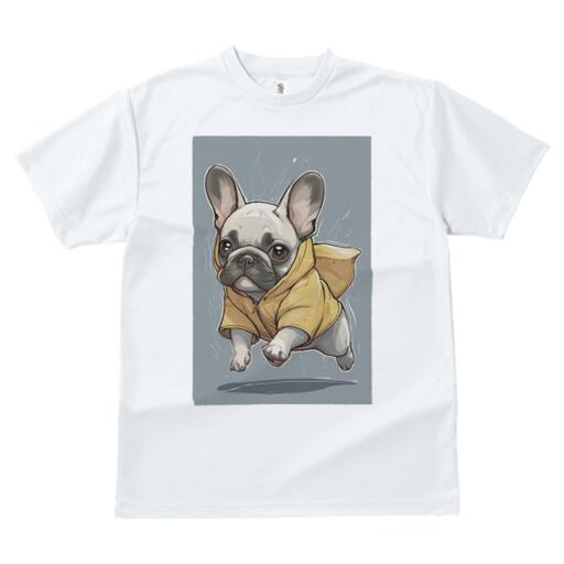 フレンチブルドッグ Tシャツ メンズ キッズ 犬ファン 半袖 春夏 犬柄 プリント カジュアル かわいい 人間用 個性派 ここだけのデザイン 面白 レインコート フレンチブルドッグ 雨