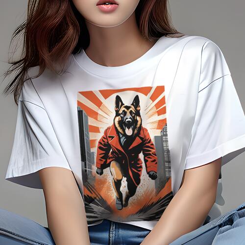 ジャーマンシェパードドッグ Tシャツ レディース 犬ファン 半袖 春夏 犬柄 プリント カジュアル かわい..