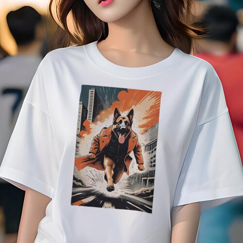 ジャーマンシェパードドッグ Tシャツ レディース 犬ファン 半袖 春夏 犬柄 プリント カジュアル かわい..