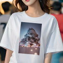 ヨークシャーテリア Tシャツ レディース 犬ファン 半袖 春夏 犬柄 プリント カジュアル かわいい 人間用 個性派 ここだけのデザイン 面白 ライト ヨークシャーテリア イルミネーション