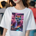 柴犬 Tシャツ レディース 犬ファン 半袖 春夏 犬柄 プリント カジュアル かわいい 人間用 個性派 ここだけのデザイン 面白 DJ 柴犬 ヘッドホン サングラス ジャケット