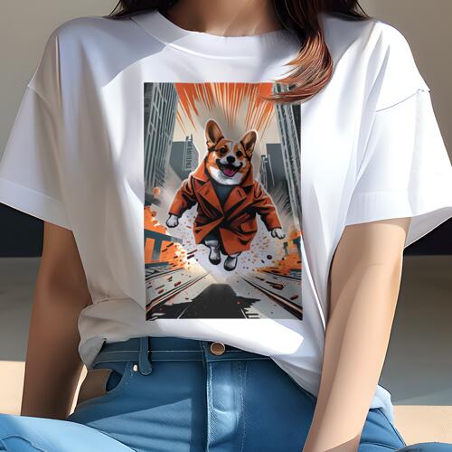 コーギー Tシャツ レディース 犬ファン 半袖 春夏 犬柄 プリント カジュアル かわいい 人間用 個性派 ..