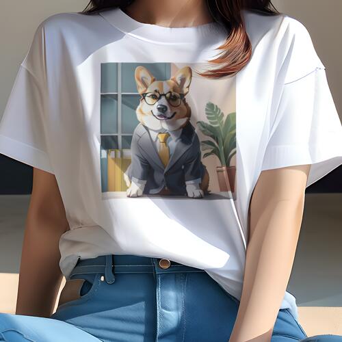 コーギー Tシャツ レディース 犬ファン 半袖 春夏 犬柄 プリント カジュアル かわいい 人間用 個性派 ..