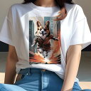 コーギー Tシャツ レディース 犬ファン 半袖 春夏 犬柄 プリント カジュアル かわいい 人間用 個性派 ここだけのデザイン 面白 街 コーギー 爆発 コート