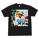 ポメラニアン Tシャツ メンズ キッズ 犬ファン 半袖 春夏 犬柄 プリント カジュアル かわいい 人間用 個性派 ここだけのデザイン 面白 イチゴ ポメラニアン チェック柄 植物 鉢植え