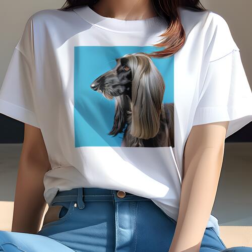 アフガンハウンド Tシャツ レディース 犬ファン 半袖 春夏 犬柄 プリント カジュアル かわいい 人間用 個性派 ここだけのデザイン 面白 アフガンハウンド