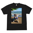 ボルゾイ Tシャツ メンズ キッズ 犬ファン 半袖 春夏 犬柄 プリント カジュアル かわいい 人間用 個性派 ここだけのデザイン 面白 ビーチ ボルゾイ 海 波 太陽
