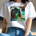 キャバリア Tシャツ レディース 犬ファン 半袖 春夏 犬柄 プリント カジュアル かわいい 人間用 個性派 ここだけのデザイン 面白 キャバリア