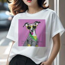 イタリアングレーハウンド Tシャツ レディース 犬ファン 半袖 春夏 犬柄 プリント カジュアル かわいい 人間用 個性派 ここだけのデザイン 面白 サングラス イタリアングレーハウンド ストライプ
