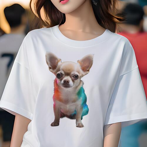 チワワ Tシャツ レディース 犬ファン 半袖 春夏 犬柄 プリント カジュアル かわいい 人間用 個性派 こ..