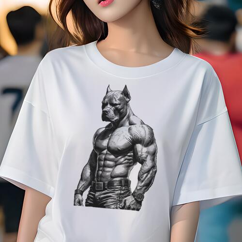 ピットブル Tシャツ レディース 犬ファン 半袖 春夏 犬柄 プリント カジュアル かわいい 人間用 個性派..