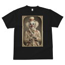 Tシャツ メンズ キッズ 犬ファン 半袖 春夏 犬柄 プリント カジュアル かわいい 人間用 個性派 ここだけのデザイン 面白 ピエロ サーカス 衣装 帽子 メイクアップ