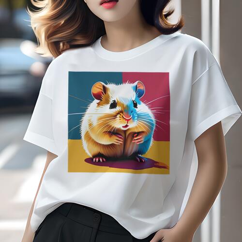 Tシャツ レディース 犬ファン 半袖 春夏 犬柄 プリント カジュアル かわいい 人間用 個性派 ここだけのデザイン 面白 かわいい ハムスター 動物 ペット イラスト
