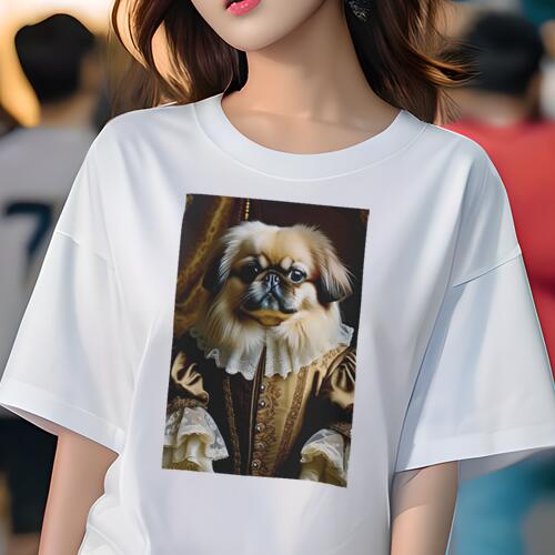 ペキニーズ Tシャツ レディース 犬ファン 半袖 春夏 犬柄 プリント カジュアル かわいい 人間用 個性派..