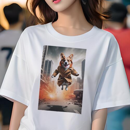 コーギー Tシャツ レディース 犬ファン 半袖 春夏 犬柄 プリント カジュアル かわいい 人間用 個性派 ..
