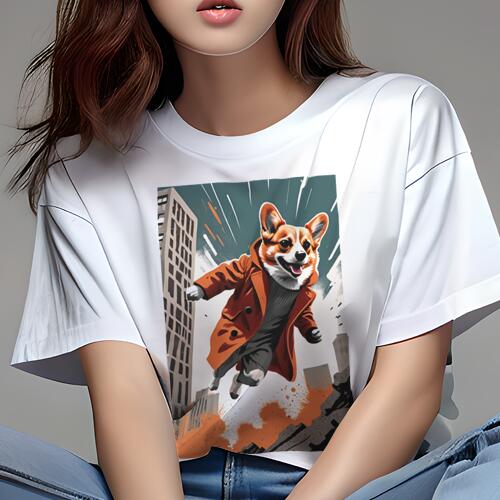 コーギー Tシャツ レディース 犬ファン 半袖 春夏 犬柄 プリント カジュアル かわいい 人間用 個性派 ..