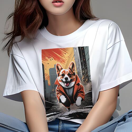 コーギー Tシャツ レディース 犬ファン 半袖 春夏 犬柄 プリント カジュアル かわいい 人間用 個性派 ..