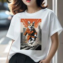 コーギー Tシャツ レディース 犬ファン 半袖 春夏 犬柄 プリント カジュアル かわいい 人間用 個性派 ここだけのデザイン 面白 シティ コーギー ニューヨ...