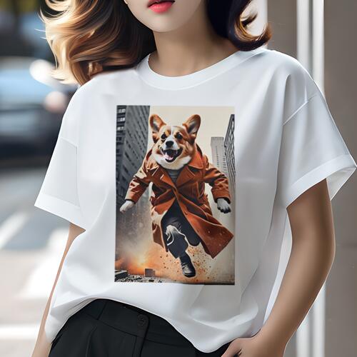 コーギー Tシャツ レディース 犬ファン 半袖 春夏 犬柄 プリント カジュアル かわいい 人間用 個性派 ..
