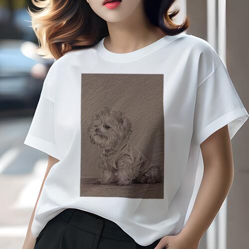 マルチーズ Tシャツ レディース 犬ファン 半袖 春夏 犬柄 プリント カジュアル かわいい 人間用 個性派 ここだけのデザイン 面白 マルチーズ