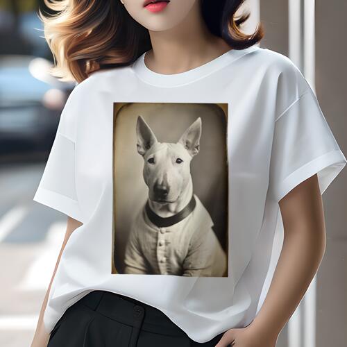 ブルテリア Tシャツ レディース 犬ファン 半袖 春夏 犬柄 プリント カジュアル かわいい 人間用 個性派..