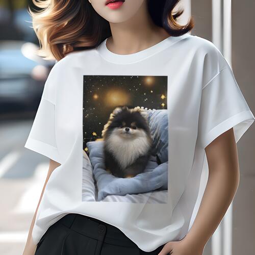 ポメラニアン Tシャツ レディース 犬ファン 半袖 春夏 犬柄 プリント カジュアル かわいい 人間用 個性..