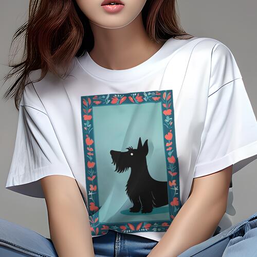 スコティッシュテリア Tシャツ レディース 犬ファン 半袖 春夏 犬柄 プリント カジュアル かわいい 人..