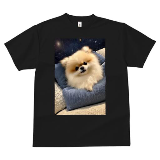 楽天フロントップ楽天市場店ポメラニアン Tシャツ メンズ キッズ 犬ファン 半袖 春夏 犬柄 プリント カジュアル かわいい 人間用 個性派 ここだけのデザイン 面白 クッション ポメラニアン インテリア