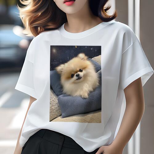 ポメラニアン Tシャツ レディース 犬ファン 半袖 春夏 犬柄 プリント カジュアル かわいい 人間用 個性..