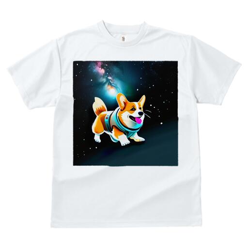 コーギー Tシャツ メンズ キッズ 犬ファン 半袖 春夏 犬柄 プリント カジュアル かわいい 人間用 個性派 ここだけのデザイン 面白 宇宙 コーギー 星 銀河