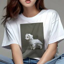 ウェストハイランドホワイトテリア Tシャツ レディース 犬ファン 半袖 春夏 犬柄 プリント カジュアル かわいい 人間用 個性派 ここだけのデザイン 面白 レ...